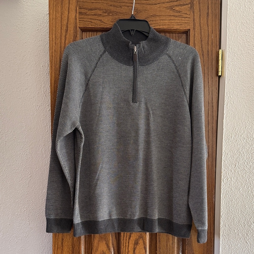 Tahari Men's Gray Zip-Up Sweater